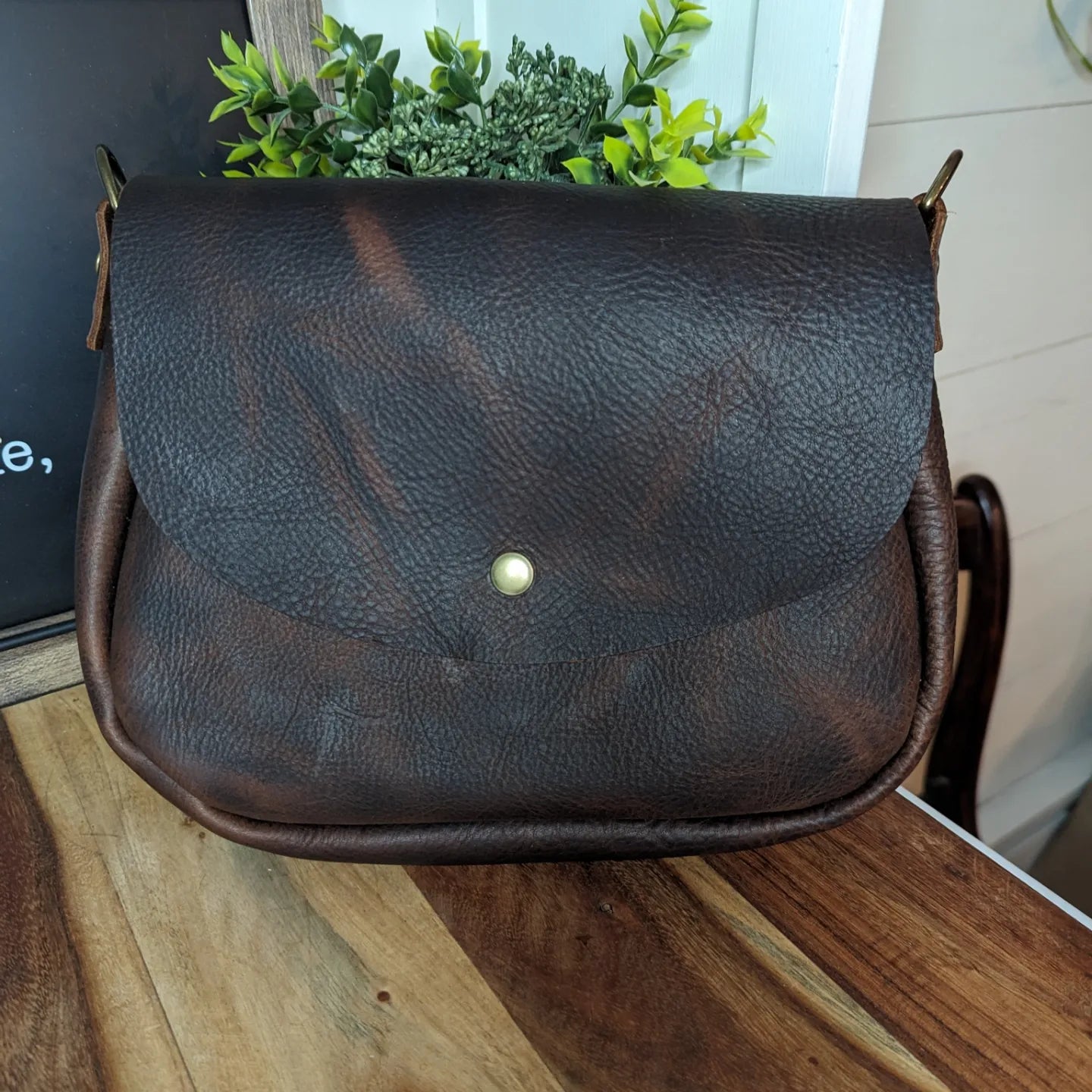 Elsa-Dark Brown pull up leather