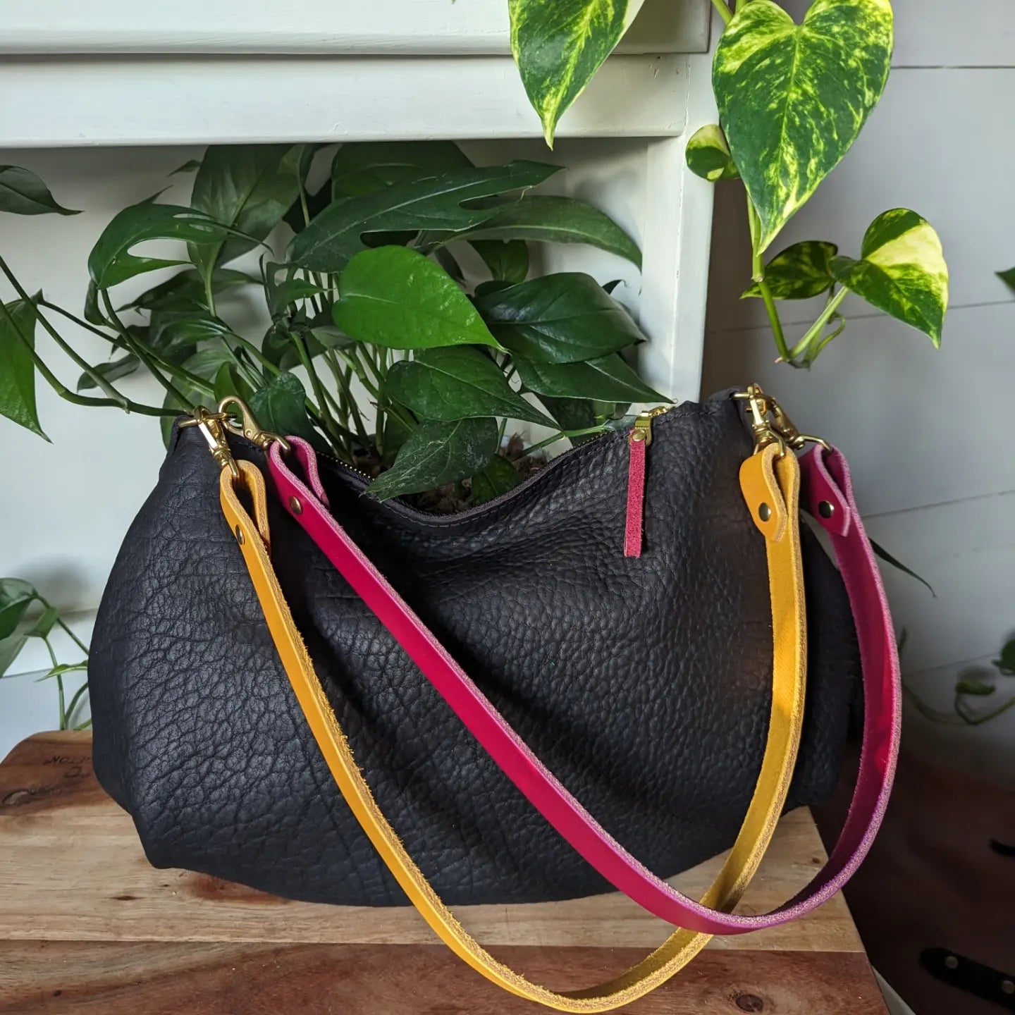 Nuvola Bag in Black Bison