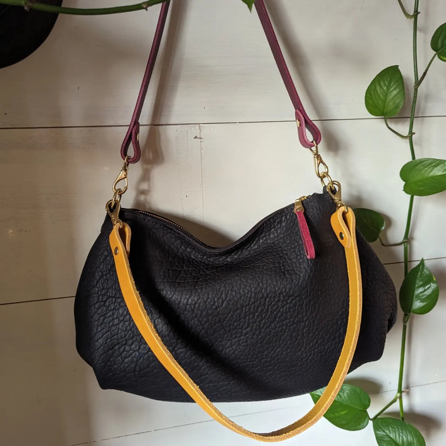 Nuvola Bag in Black Bison