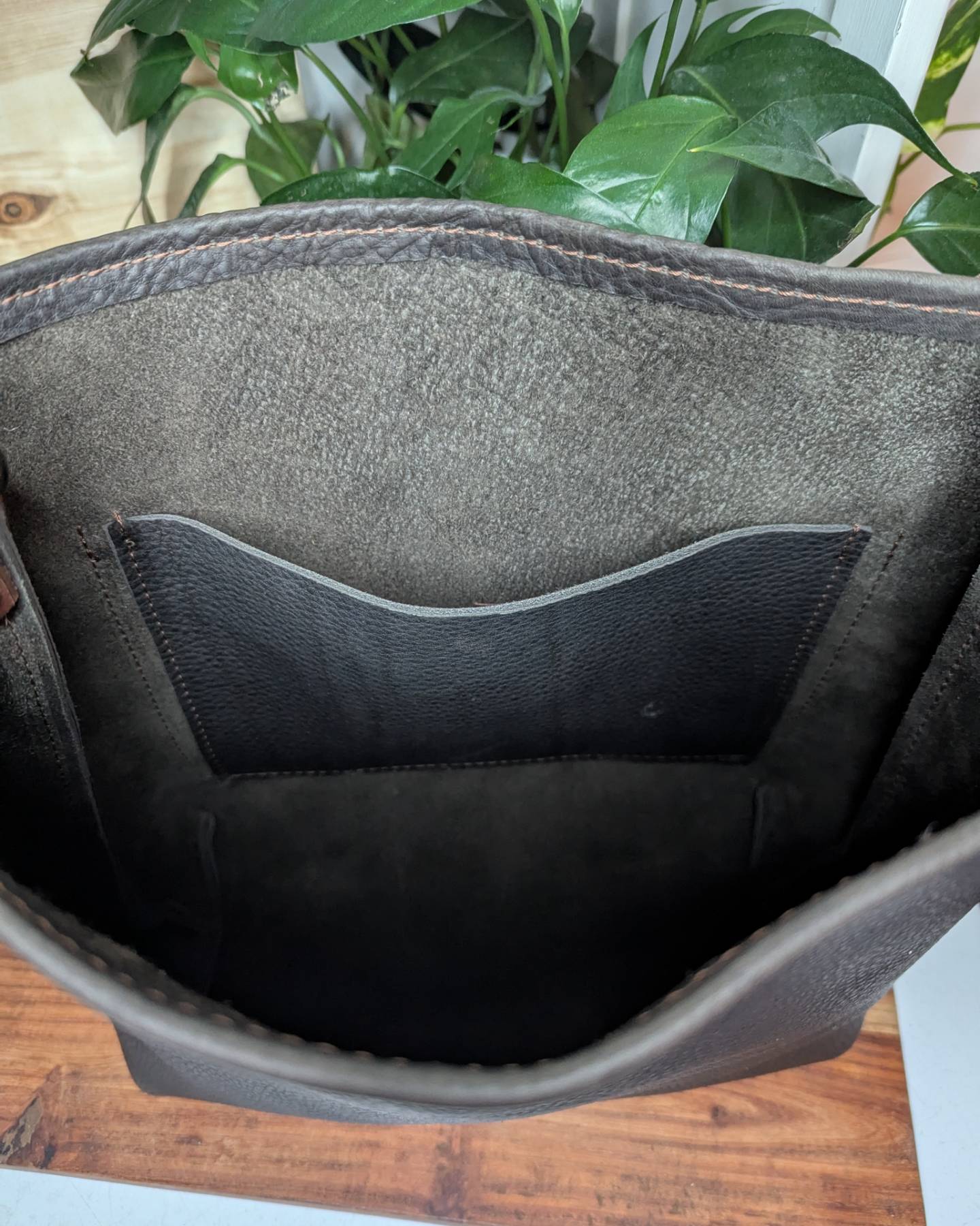 Medium Bucket in Charcoal and Wool