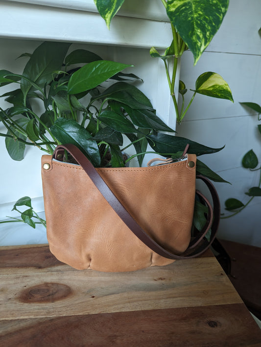 Crescent bag in Horween Derby Natural