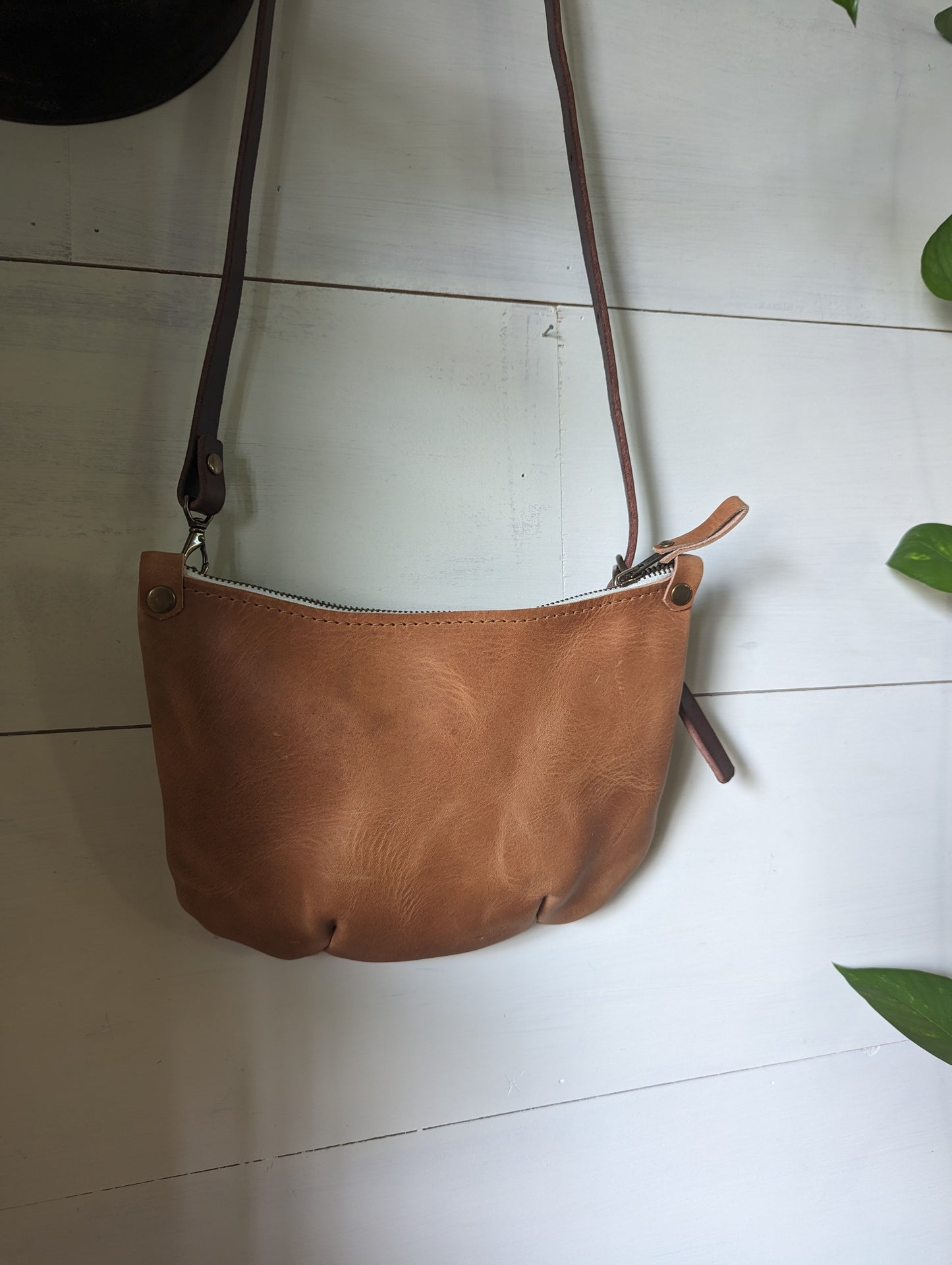 Crescent bag in Horween Derby Natural