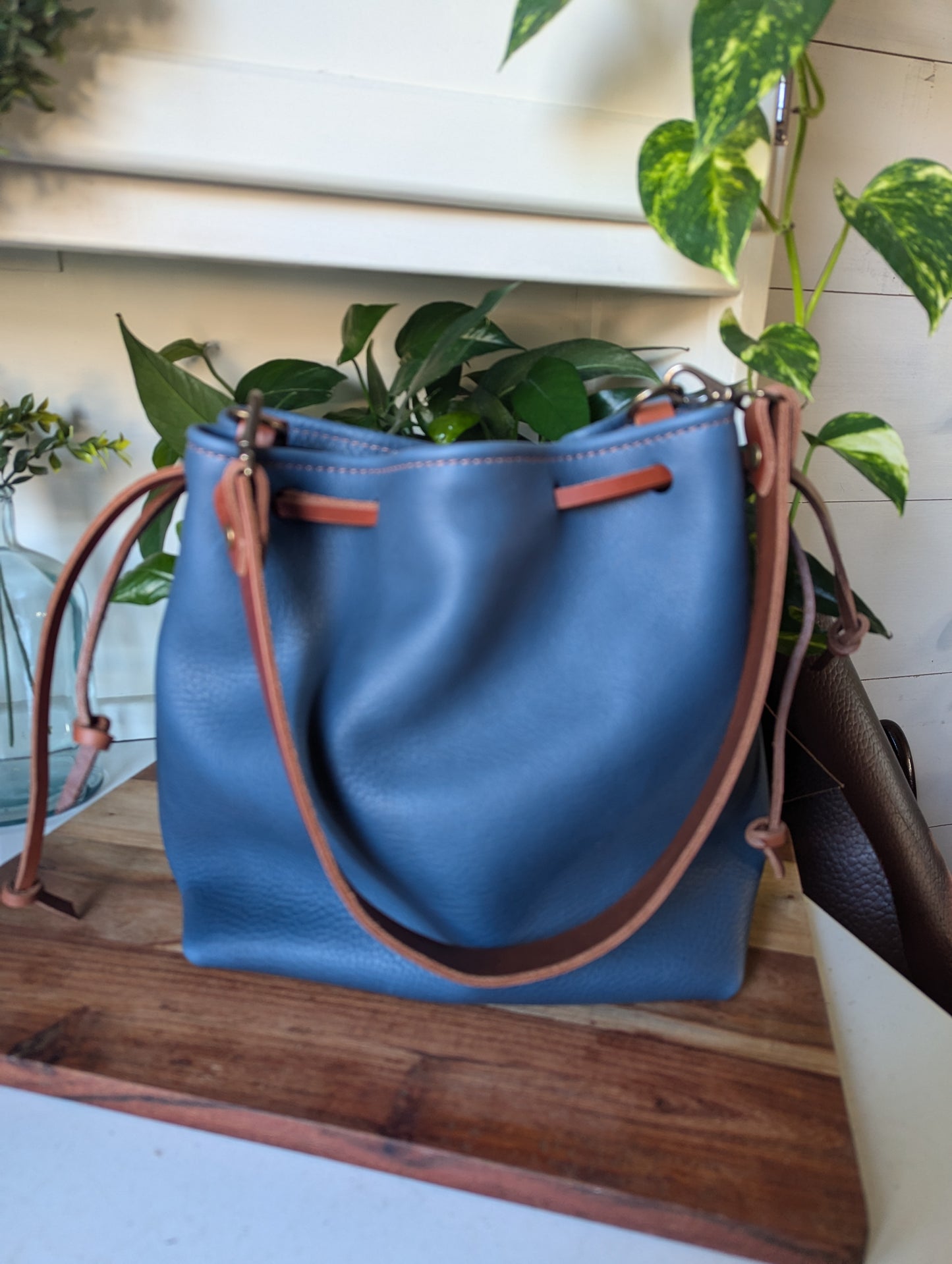 Denim Blue Cinch Bag