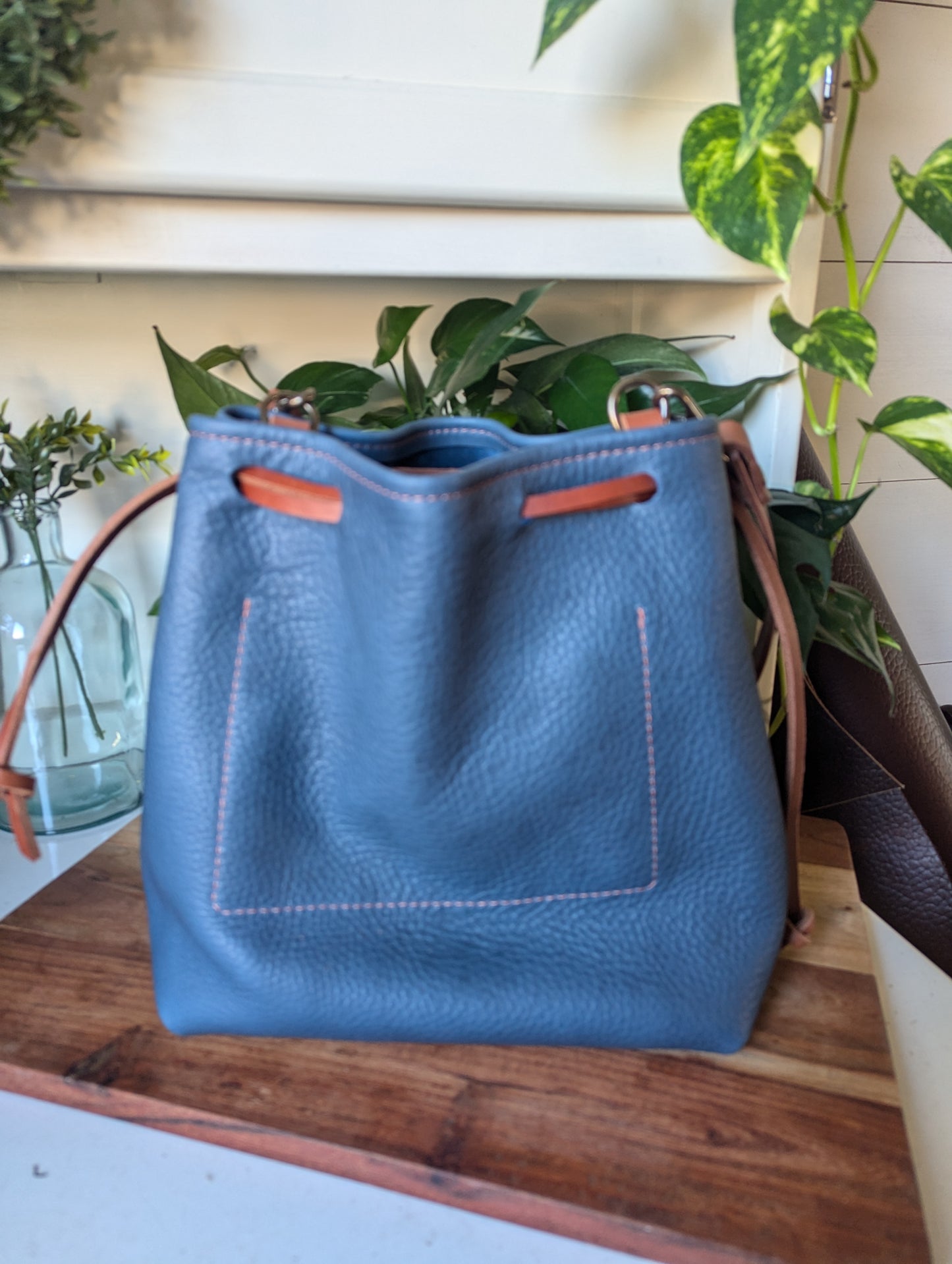 Denim Blue Cinch Bag