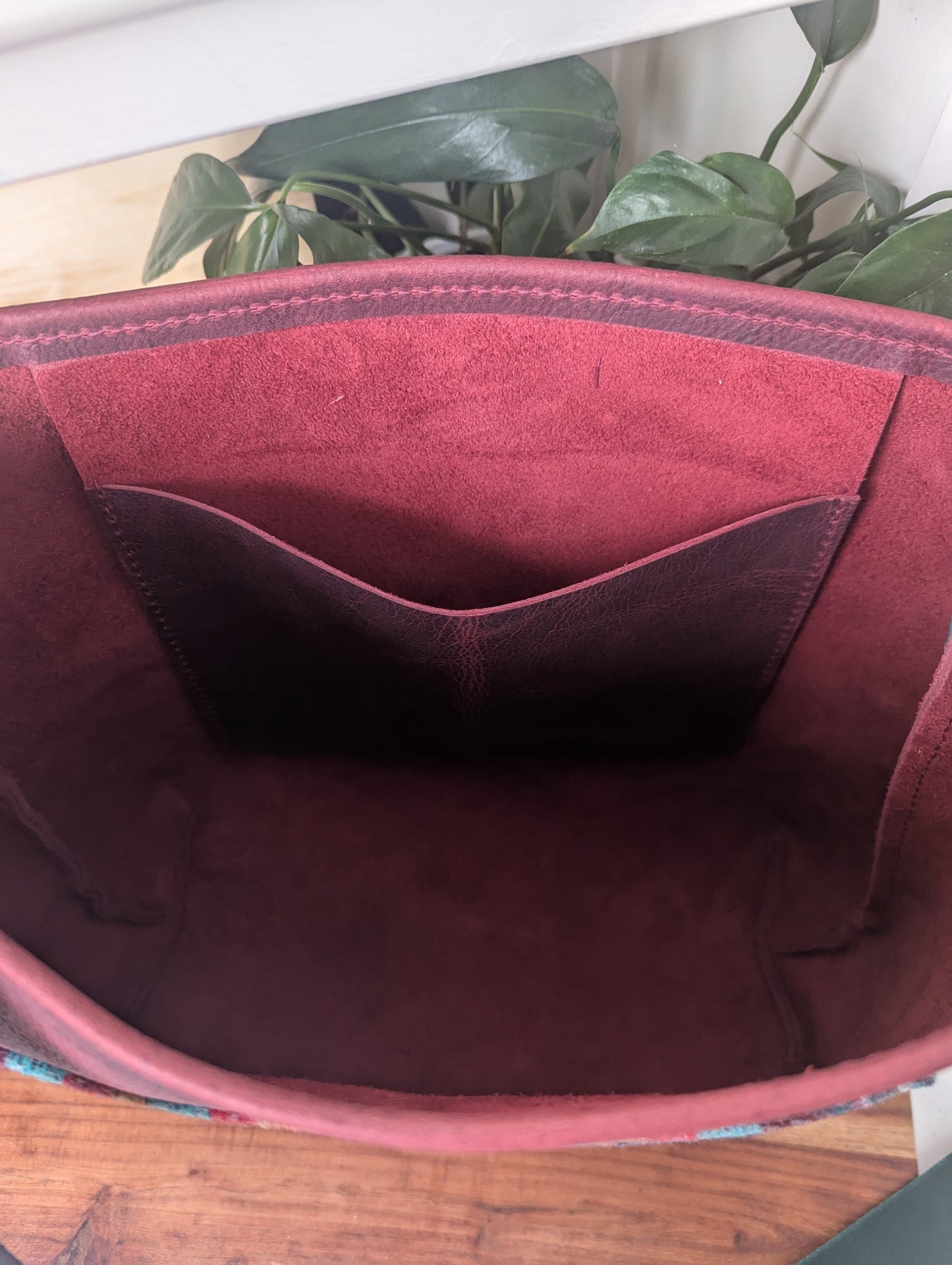 Large Plum and Wool Bucket