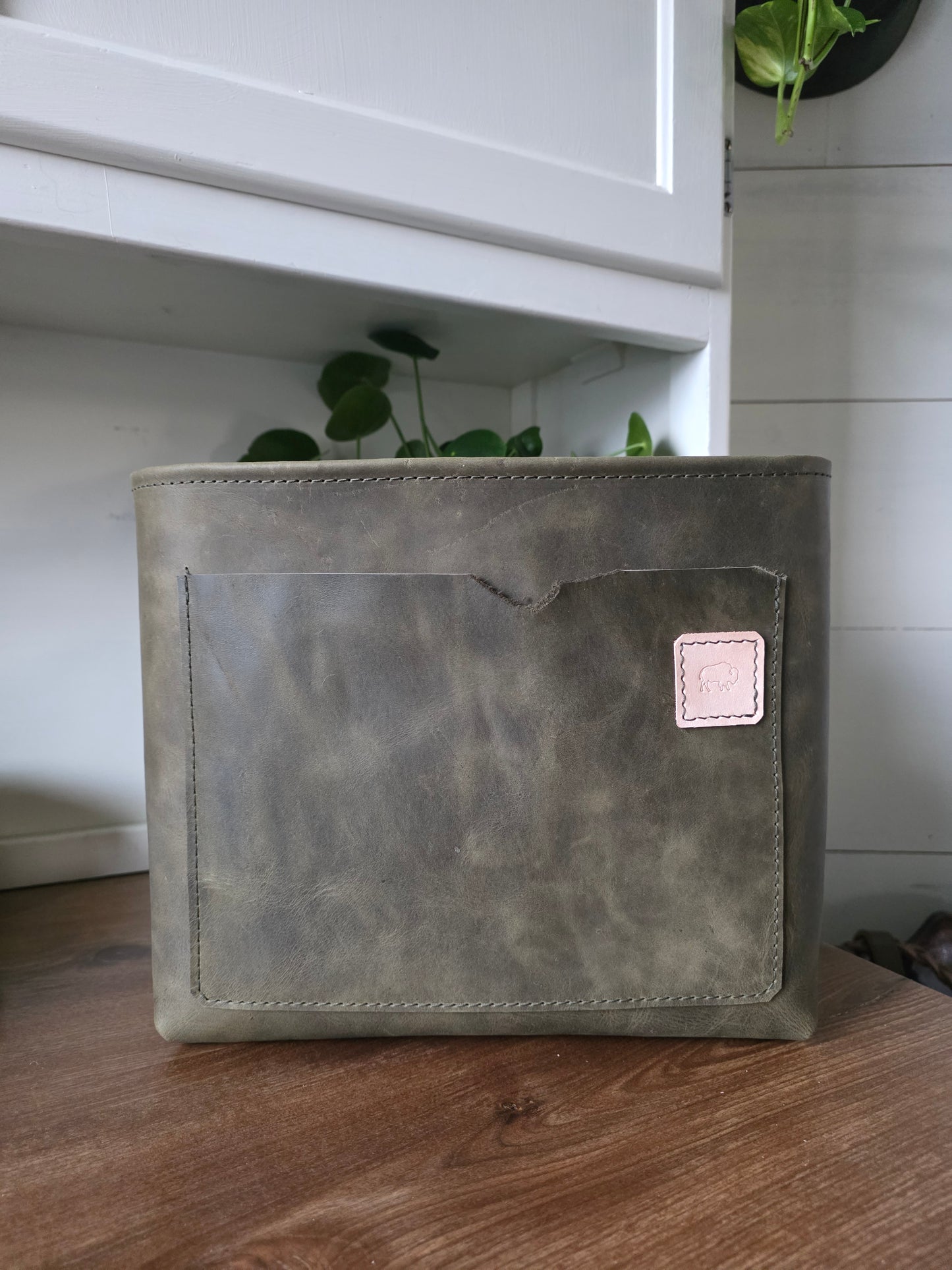 Small Bucket Bag with Etched Vines Strap