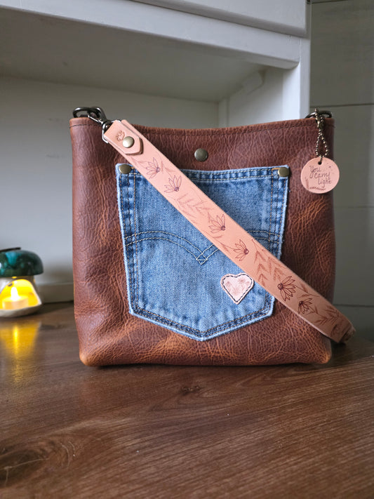 XS Bucket Bag-Timber Bison and Denim