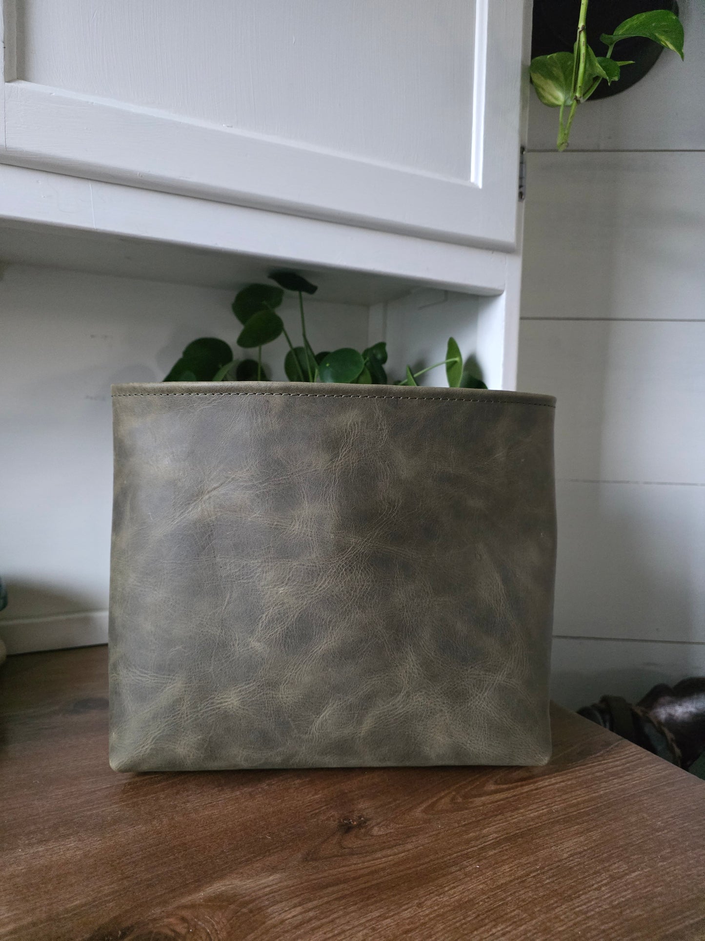 Small Bucket Bag with Etched Vines Strap