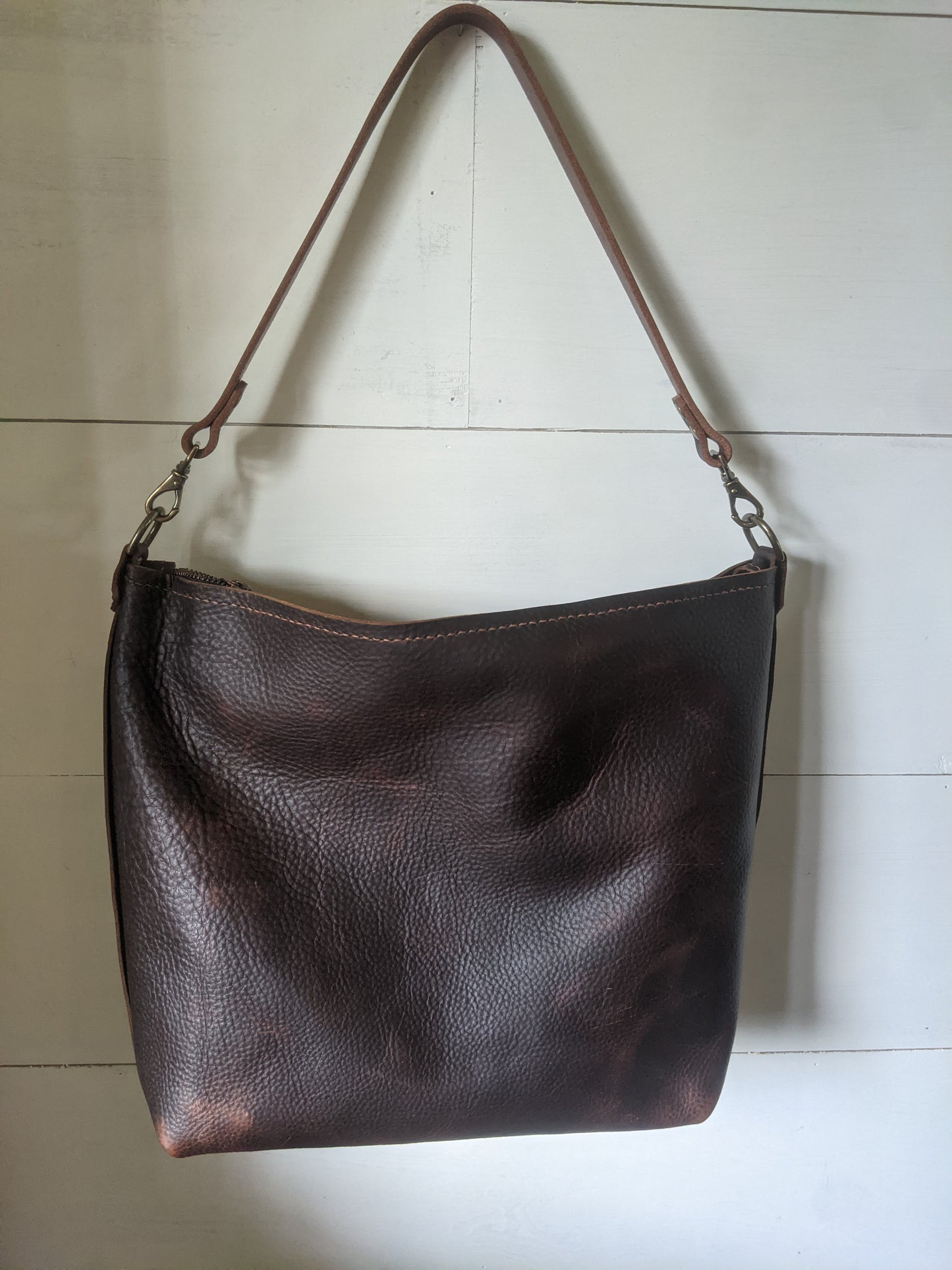 Large Bucket Bag in Brown Kodiak