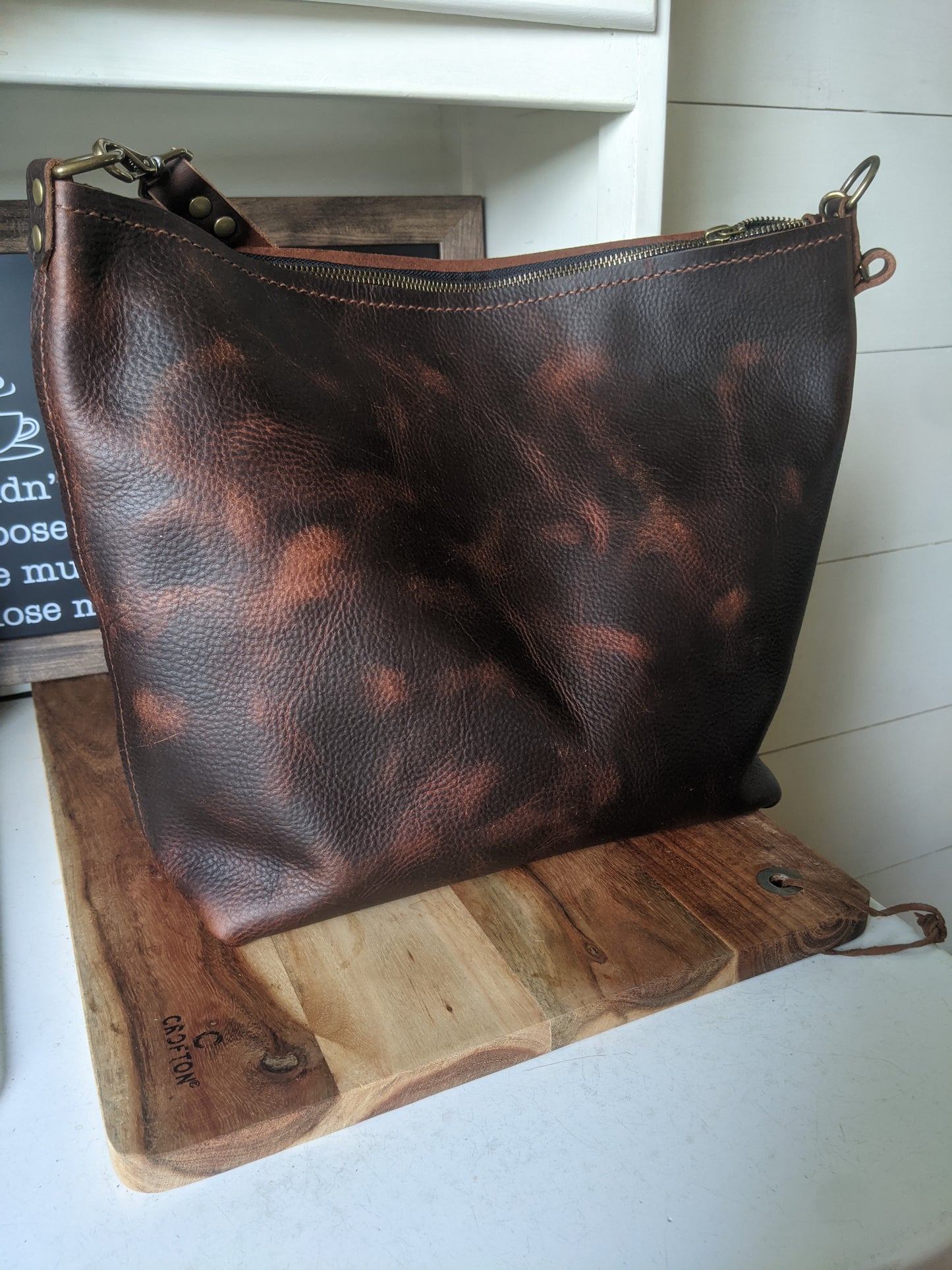 Large Bucket Bag in Brown Kodiak