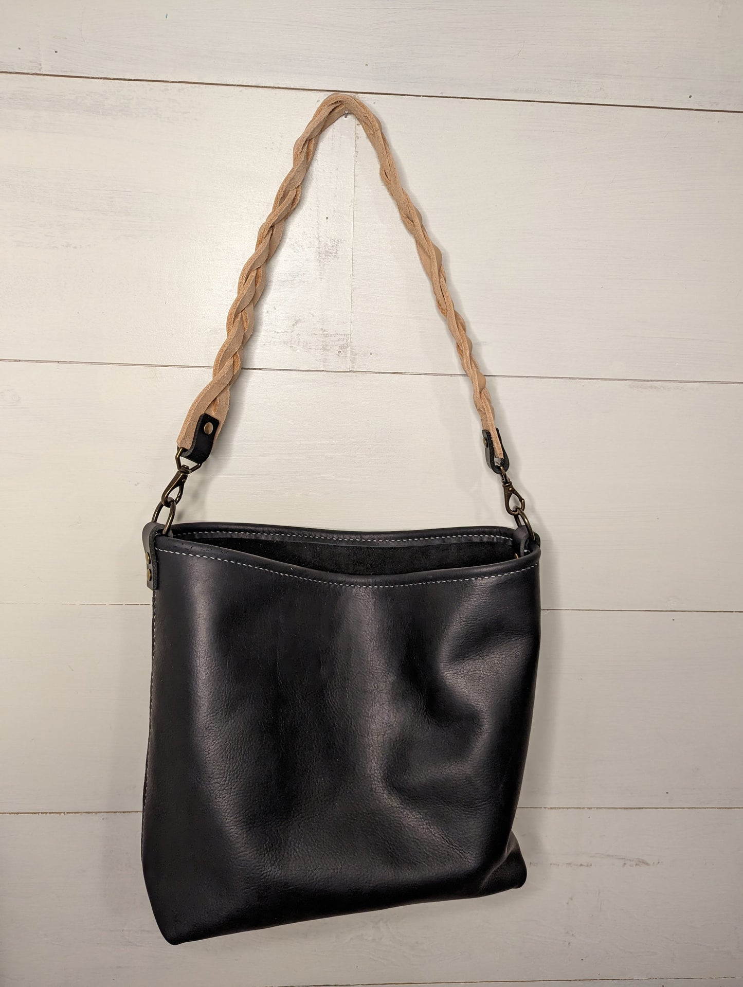 Large Bucket Bag in Black Kodiak