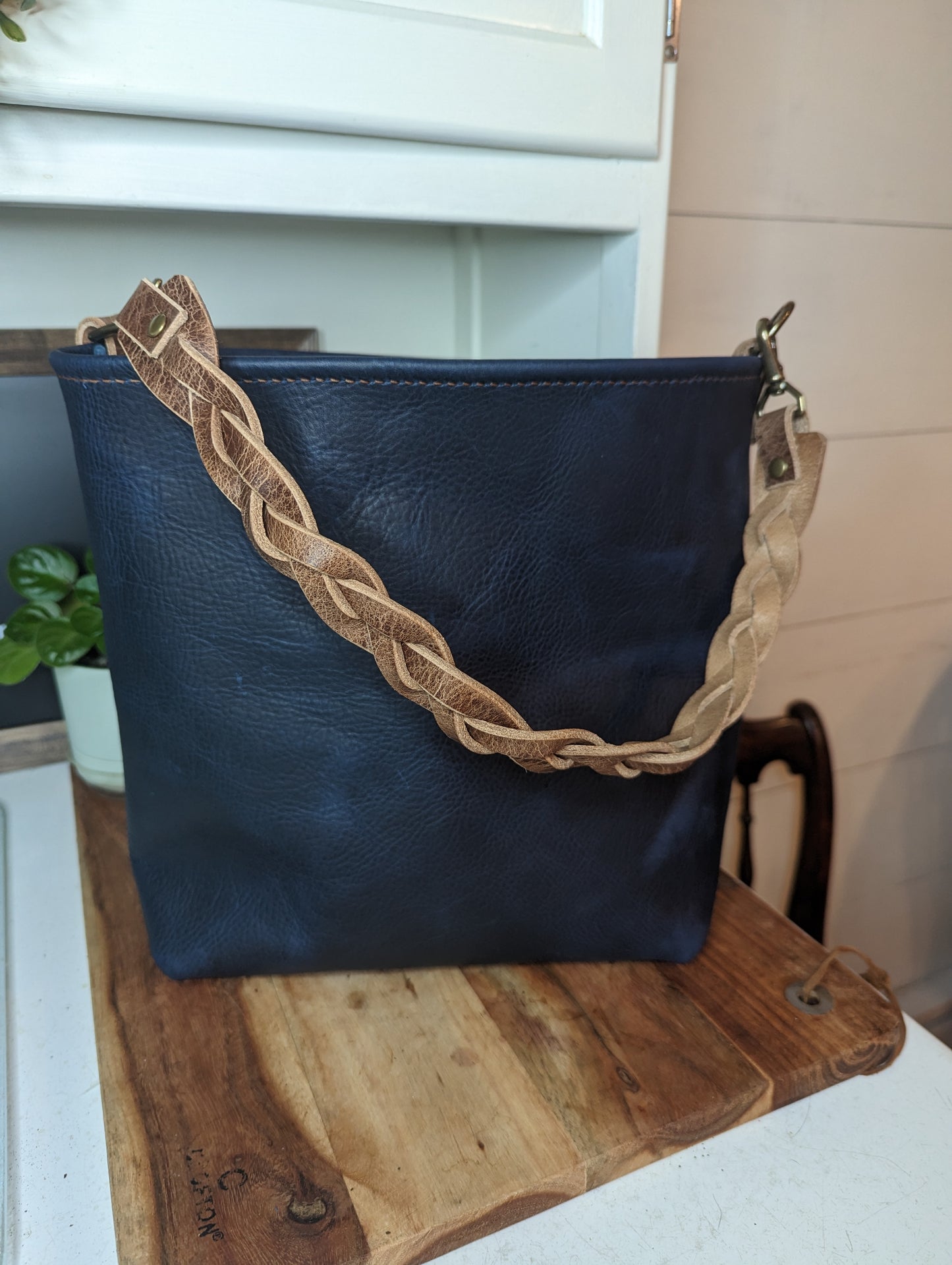 Medium Bucket Bag in Navy